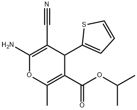 isopropyl 6-amino-5-cyano-2-methyl-4-(2-thienyl)-4H-pyran-3-carboxylate Structural