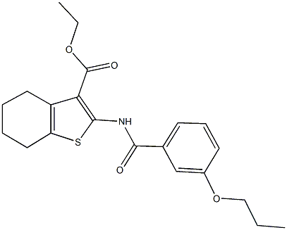ethyl 2-[(3-propoxybenzoyl)amino]-4,5,6,7-tetrahydro-1-benzothiophene-3-carboxylate Structural