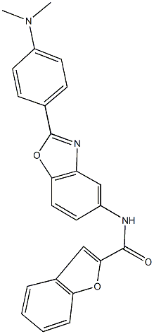 N-{2-[4-(dimethylamino)phenyl]-1,3-benzoxazol-5-yl}-1-benzofuran-2-carboxamide Structural
