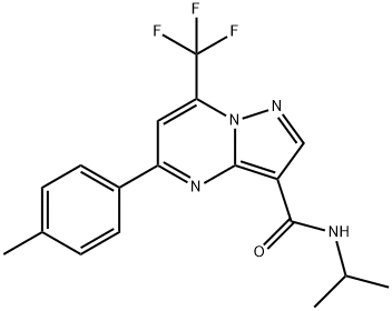 N-isopropyl-5-(4-methylphenyl)-7-(trifluoromethyl)pyrazolo[1,5-a]pyrimidine-3-carboxamide Structural