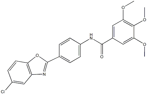 N-[4-(5-chloro-1,3-benzoxazol-2-yl)phenyl]-3,4,5-trimethoxybenzamide Structural