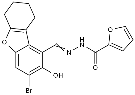 N'-[(3-bromo-2-hydroxy-6,7,8,9-tetrahydrodibenzo[b,d]furan-1-yl)methylene]-2-furohydrazide Structural