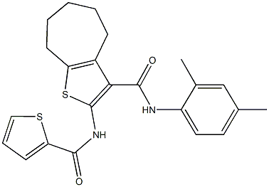 N-(2,4-dimethylphenyl)-2-[(2-thienylcarbonyl)amino]-5,6,7,8-tetrahydro-4H-cyclohepta[b]thiophene-3-carboxamide Structural