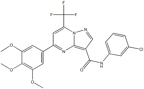 N-(3-chlorophenyl)-7-(trifluoromethyl)-5-(3,4,5-trimethoxyphenyl)pyrazolo[1,5-a]pyrimidine-3-carboxamide Structural