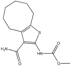 methyl 3-(aminocarbonyl)-4,5,6,7,8,9-hexahydrocycloocta[b]thien-2-ylcarbamate Structural