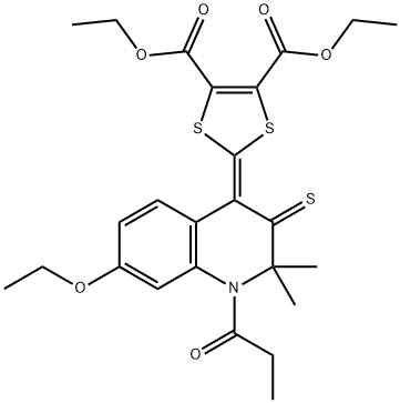 diethyl 2-(7-ethoxy-2,2-dimethyl-1-propionyl-3-thioxo-2,3-dihydro-4(1H)-quinolinylidene)-1,3-dithiole-4,5-dicarboxylate Structural