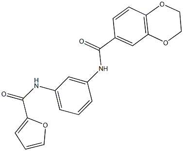 N-[3-(2-furoylamino)phenyl]-2,3-dihydro-1,4-benzodioxine-6-carboxamide Structural