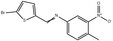 N-[(5-bromo-2-thienyl)methylene]-4-methyl-3-nitroaniline Structural