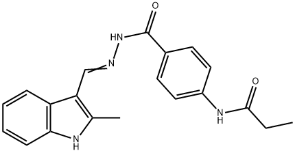 N-[4-({2-[(2-methyl-1H-indol-3-yl)methylene]hydrazino}carbonyl)phenyl]propanamide Structural