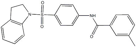 N-[4-(2,3-dihydro-1H-indol-1-ylsulfonyl)phenyl]-3-methylbenzamide Structural