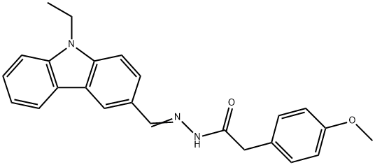 N'-[(9-ethyl-9H-carbazol-3-yl)methylene]-2-(4-methoxyphenyl)acetohydrazide Structural