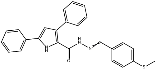 N'-[4-(methylsulfanyl)benzylidene]-3,5-diphenyl-1H-pyrrole-2-carbohydrazide Structural