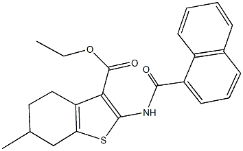 ethyl 6-methyl-2-(1-naphthoylamino)-4,5,6,7-tetrahydro-1-benzothiophene-3-carboxylate Structural
