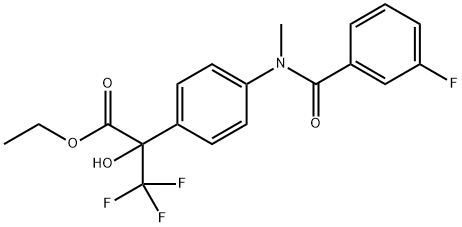 ethyl 3,3,3-trifluoro-2-{4-[(3-fluorobenzoyl)(methyl)amino]phenyl}-2-hydroxypropanoate Structural