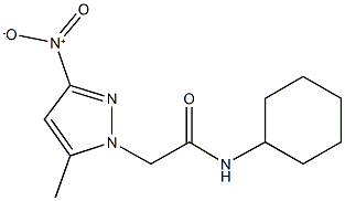 N-cyclohexyl-2-{3-nitro-5-methyl-1H-pyrazol-1-yl}acetamide Structural