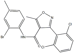 N-(2-bromo-4-methylphenyl)-3-(2,6-dichlorophenyl)-5-methyl-4-isoxazolecarboxamide Structural