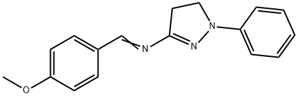 N-(4-methoxybenzylidene)-N-(1-phenyl-4,5-dihydro-1H-pyrazol-3-yl)amine Structural