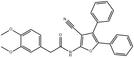 N-(3-cyano-4,5-diphenyl-2-furyl)-2-(3,4-dimethoxyphenyl)acetamide Structural