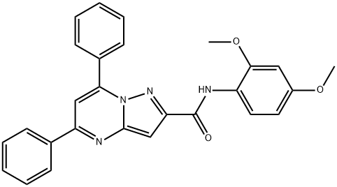 N-(2,4-dimethoxyphenyl)-5,7-diphenylpyrazolo[1,5-a]pyrimidine-2-carboxamide Structural