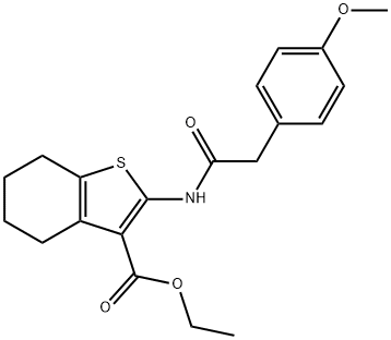 ethyl 2-{[(4-methoxyphenyl)acetyl]amino}-4,5,6,7-tetrahydro-1-benzothiophene-3-carboxylate Structural