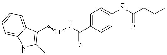 N-[4-({2-[(2-methyl-1H-indol-3-yl)methylene]hydrazino}carbonyl)phenyl]butanamide Structural