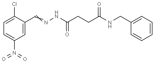 N-benzyl-4-(2-{2-chloro-5-nitrobenzylidene}hydrazino)-4-oxobutanamide Structural