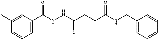 N-benzyl-4-[2-(3-methylbenzoyl)hydrazino]-4-oxobutanamide Structural