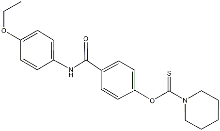 O-{4-[(4-ethoxyanilino)carbonyl]phenyl} 1-piperidinecarbothioate Structural