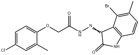 N'-(4-bromo-5-methyl-2-oxo-1,2-dihydro-3H-indol-3-ylidene)-2-(4-chloro-2-methylphenoxy)acetohydrazide Structural