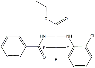 ethyl 2-(benzoylamino)-2-(2-chloroanilino)-3,3,3-trifluoropropanoate Structural