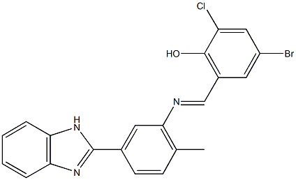 2-({[5-(1H-benzimidazol-2-yl)-2-methylphenyl]imino}methyl)-4-bromo-6-chlorophenol