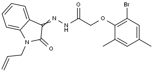 N'-(1-allyl-2-oxo-1,2-dihydro-3H-indol-3-ylidene)-2-(2-bromo-4,6-dimethylphenoxy)acetohydrazide Structural