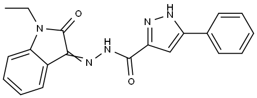 N'-(1-ethyl-2-oxo-1,2-dihydro-3H-indol-3-ylidene)-3-phenyl-1H-pyrazole-5-carbohydrazide Structural