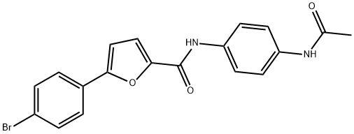 N-[4-(acetylamino)phenyl]-5-(4-bromophenyl)-2-furamide Structural
