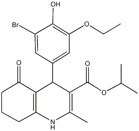 isopropyl 4-(3-bromo-5-ethoxy-4-hydroxyphenyl)-2-methyl-5-oxo-1,4,5,6,7,8-hexahydro-3-quinolinecarboxylate Structural
