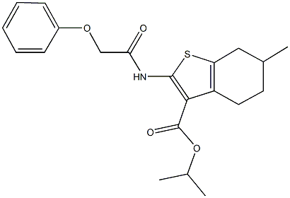 isopropyl 6-methyl-2-[(phenoxyacetyl)amino]-4,5,6,7-tetrahydro-1-benzothiophene-3-carboxylate Structural