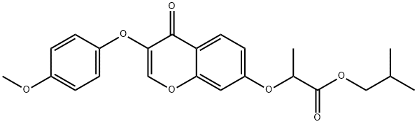 isobutyl 2-{[3-(4-methoxyphenoxy)-4-oxo-4H-chromen-7-yl]oxy}propanoate Structural