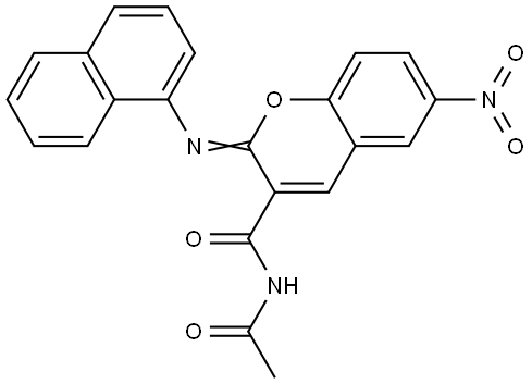 N-acetyl-6-nitro-2-(1-naphthylimino)-2H-chromene-3-carboxamide Structural