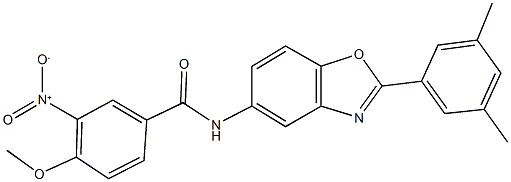 N-[2-(3,5-dimethylphenyl)-1,3-benzoxazol-5-yl]-3-nitro-4-methoxybenzamide Structural