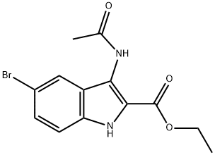 ethyl 3-(acetylamino)-5-bromo-1H-indole-2-carboxylate Structural