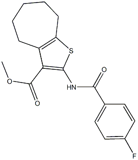 methyl 2-[(4-fluorobenzoyl)amino]-5,6,7,8-tetrahydro-4H-cyclohepta[b]thiophene-3-carboxylate Structural