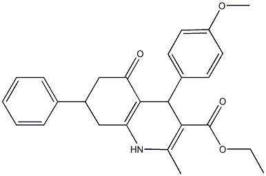 ethyl 4-(4-methoxyphenyl)-2-methyl-5-oxo-7-phenyl-1,4,5,6,7,8-hexahydro-3-quinolinecarboxylate Structural