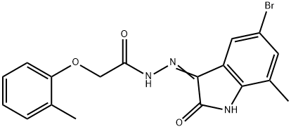 N'-(5-bromo-7-methyl-2-oxo-1,2-dihydro-3H-indol-3-ylidene)-2-(2-methylphenoxy)acetohydrazide Structural