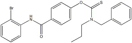 O-{4-[(2-bromoanilino)carbonyl]phenyl} benzyl(propyl)thiocarbamate Structural