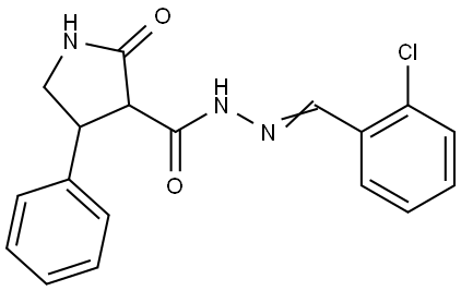 N'-(2-chlorobenzylidene)-2-oxo-4-phenyl-3-pyrrolidinecarbohydrazide Structural