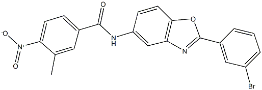N-[2-(3-bromophenyl)-1,3-benzoxazol-5-yl]-4-nitro-3-methylbenzamide Structural