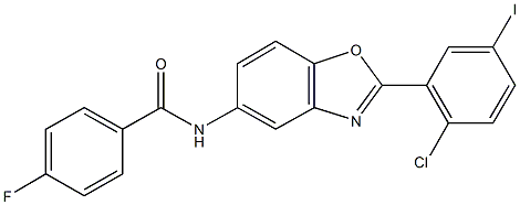 N-[2-(2-chloro-5-iodophenyl)-1,3-benzoxazol-5-yl]-4-fluorobenzamide Structural