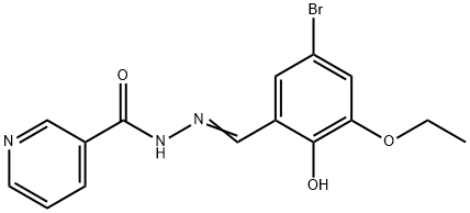N'-(5-bromo-3-ethoxy-2-hydroxybenzylidene)nicotinohydrazide Structural