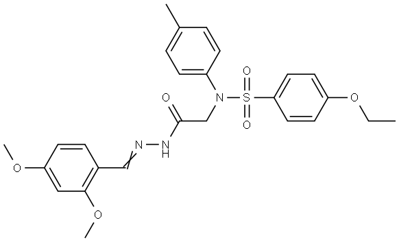 N-{2-[2-(2,4-dimethoxybenzylidene)hydrazino]-2-oxoethyl}-4-ethoxy-N-(4-methylphenyl)benzenesulfonamide Structural
