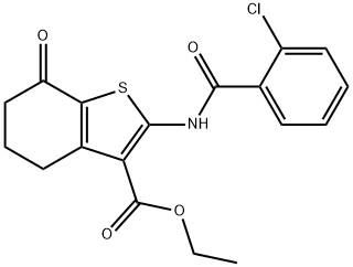 ethyl 2-[(2-chlorobenzoyl)amino]-7-oxo-4,5,6,7-tetrahydro-1-benzothiophene-3-carboxylate Structural